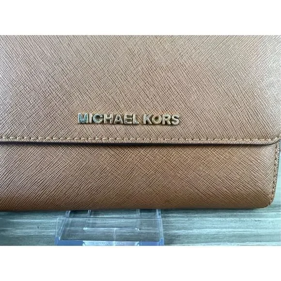 Michael Kors Jet Set Saffiano Leather Tan Crossbody - Picture 3 of 11